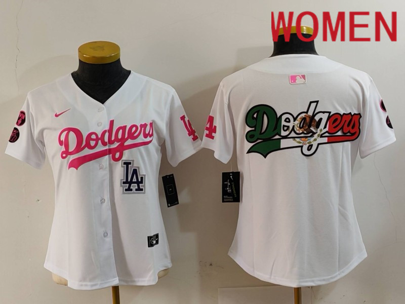 Women Los Angeles Dodgers Blank White joint name 2024 Nike MLB Jersey style 6